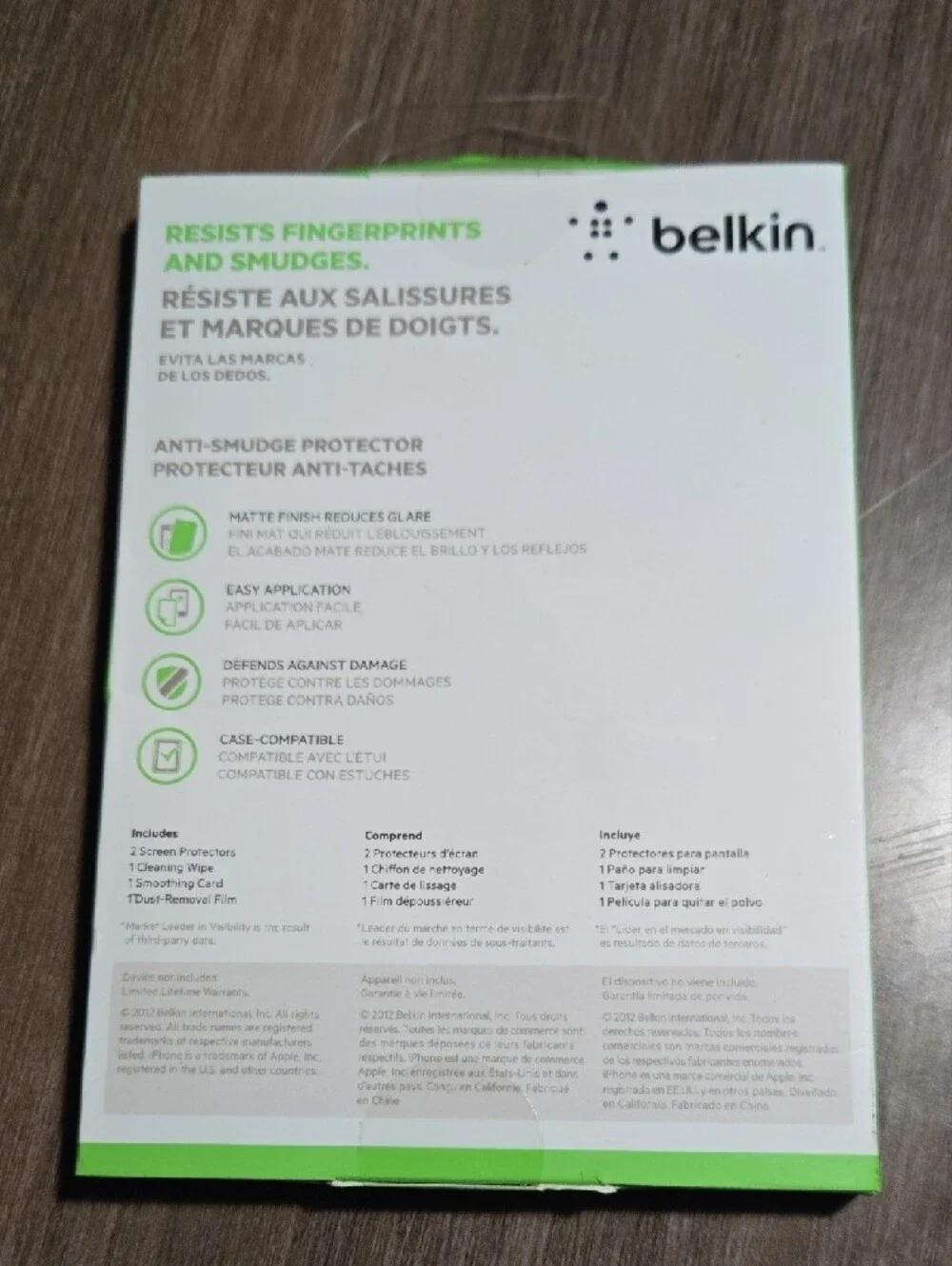 belkin Screen Guard+ Anti-Smudge Screen Protector Pack -iphone 5/5s/5c